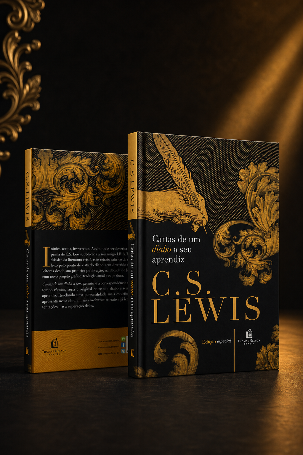 Foto premium da edição especial do livro em composição de oferta